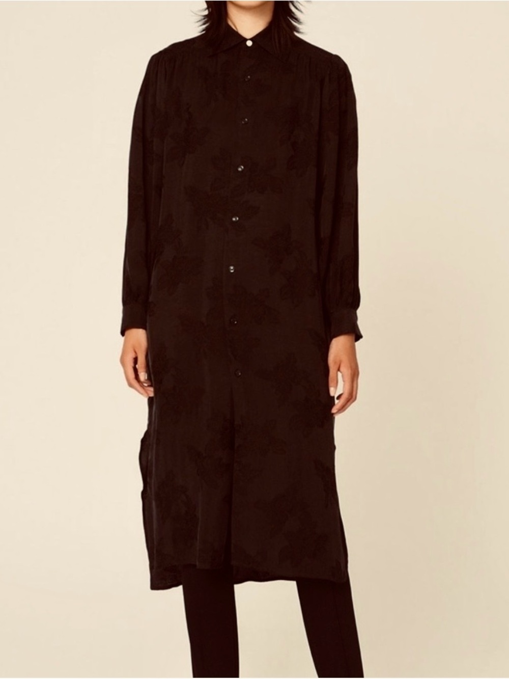 HOPE Stockholm Black Cotton Crisp Classic Button-Down Shirt Dress 38/Medium EUC